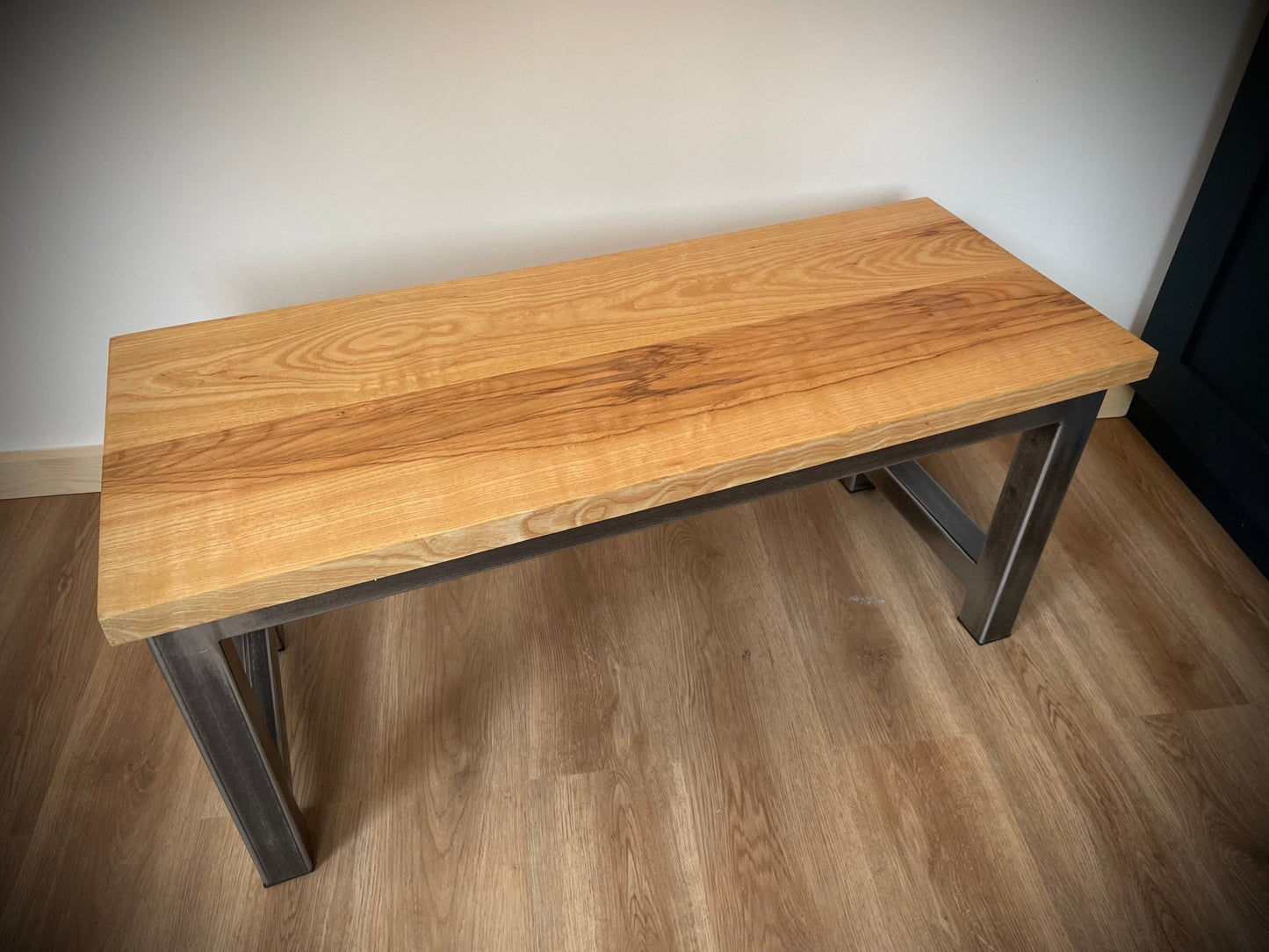 Steel and Hardwood Industrial Coffee Table Top